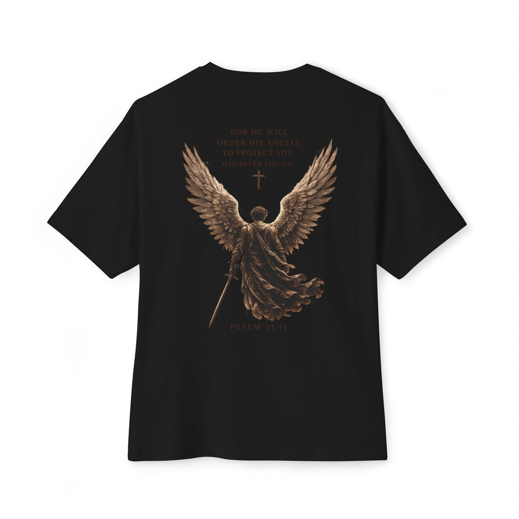 Warrior of Light Tee — Christian Angel Graphic Oversized T‑Shirt