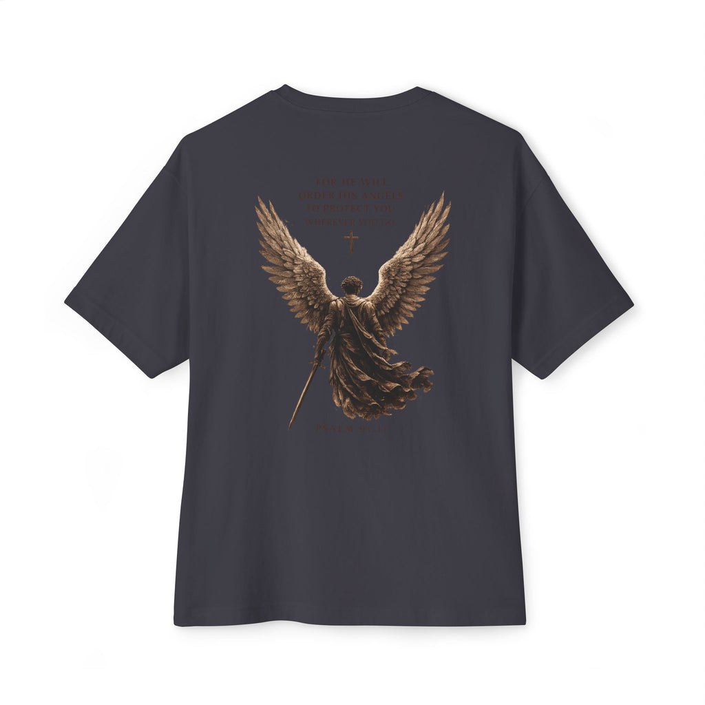 Warrior of Light Tee — Christian Angel Graphic Oversized T‑Shirt