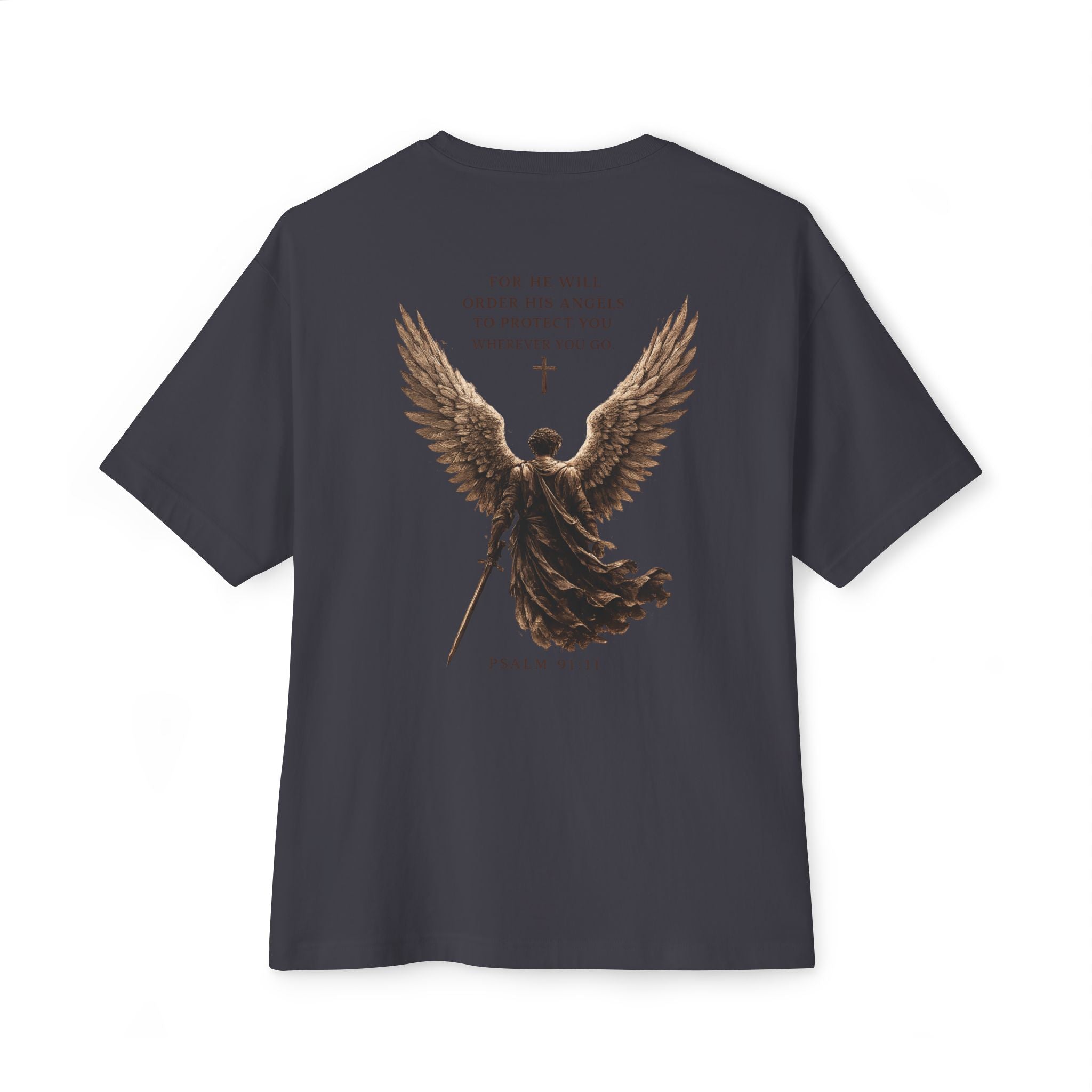Warrior of Light Tee — Christian Angel Graphic Oversized T‑Shirt