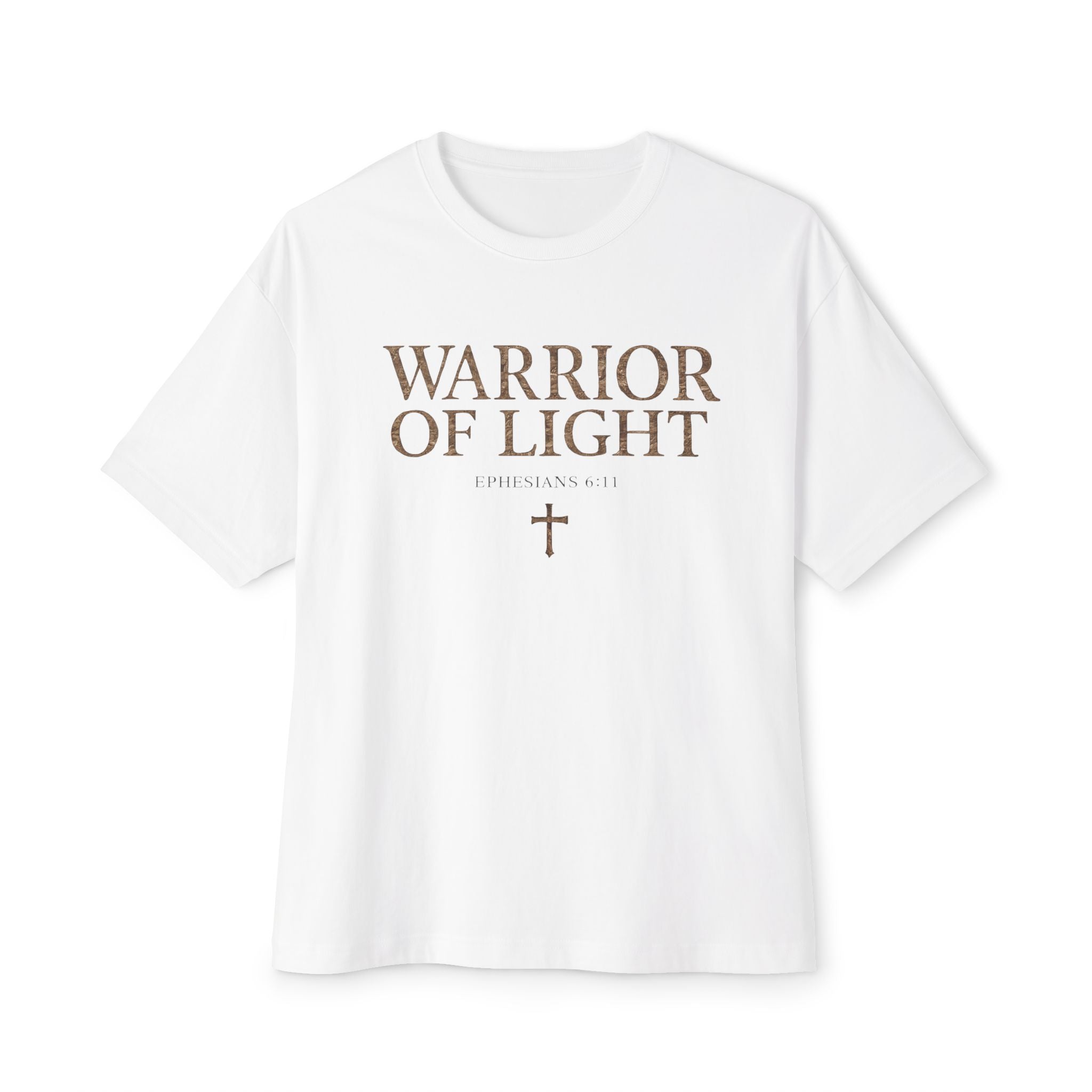 Warrior of Light Tee — Christian Angel Graphic Oversized T‑Shirt
