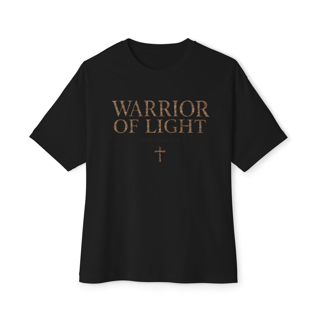 Warrior of Light Tee — Christian Angel Graphic Oversized T‑Shirt