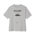 Out of Sight Tee — Minimal Christian Cross & Tomb Graphic Oversized T-Shirt