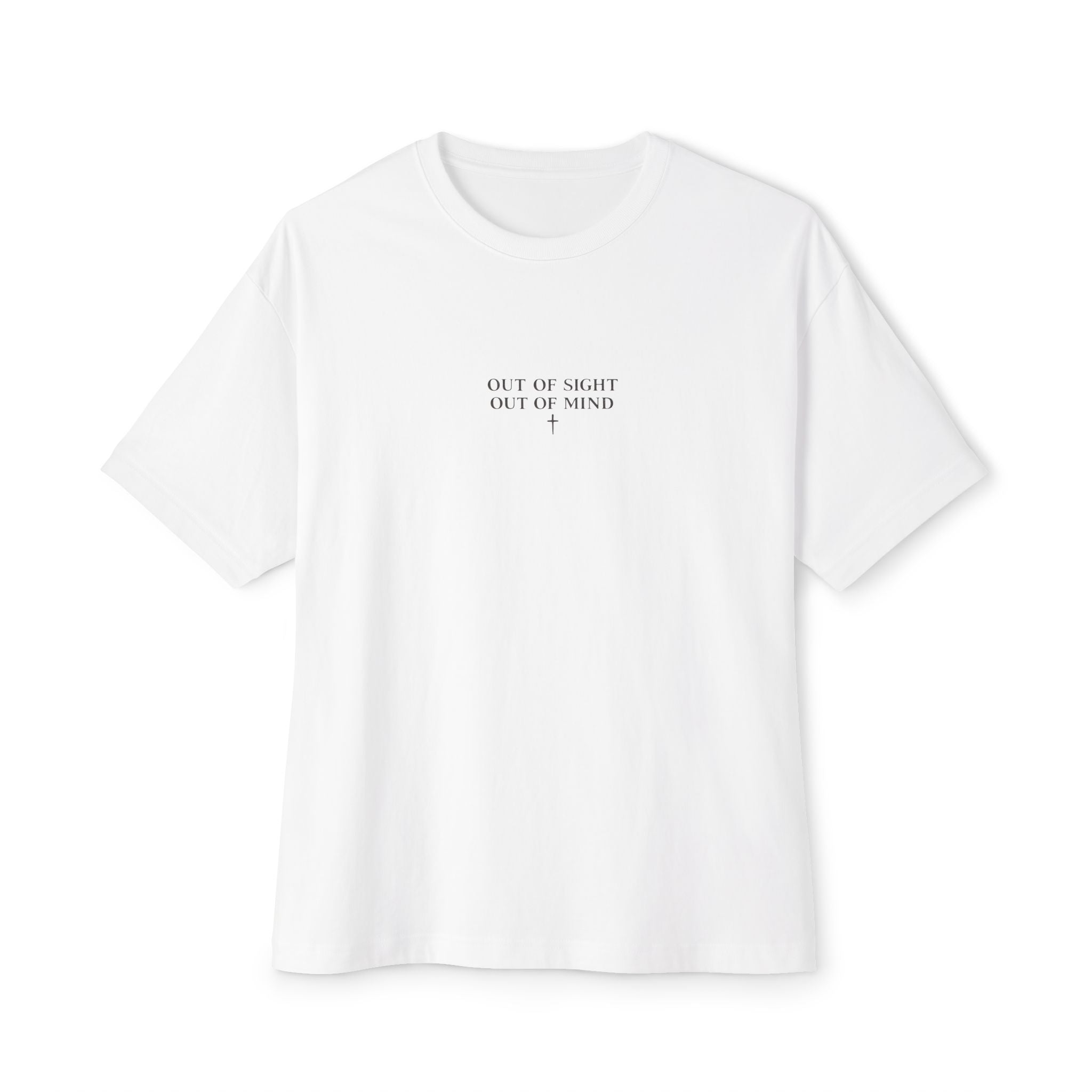 Christian Inspirational Tee — "Set Your Mind on Things Above" Oversized Boxy T-Shirt